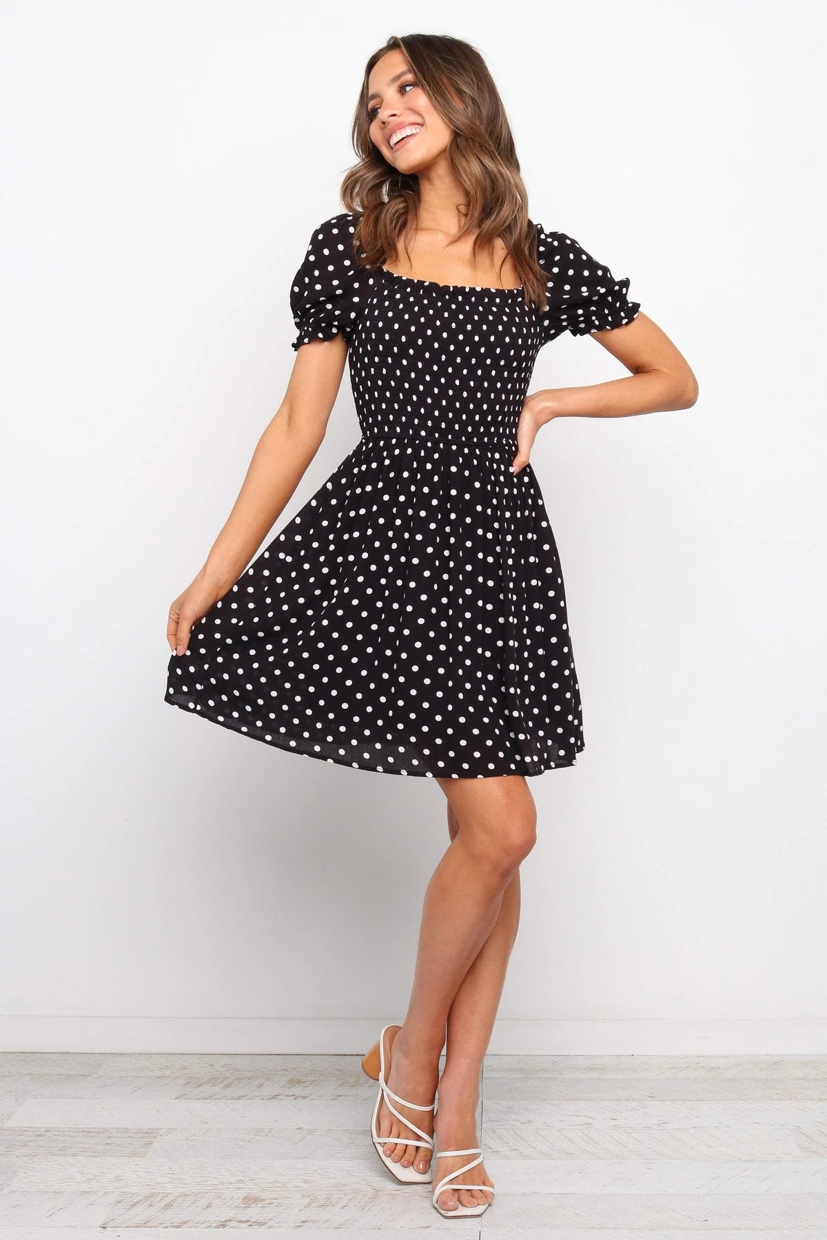 Dawn Polka Dot Puff Sleeve Babydoll Dress - FINAL SALE - Fashionpara