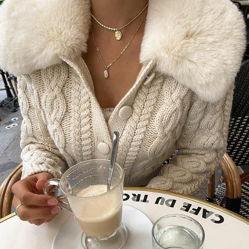 Hannie Faux Fur Knitted Cardigan 2