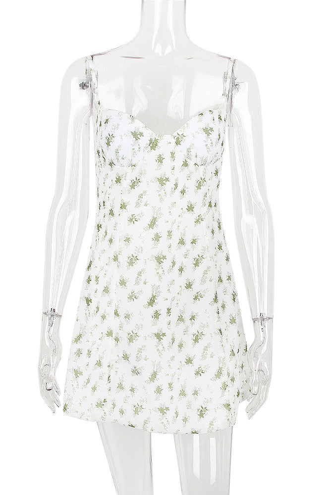 Ditsy Floral Sweetheart Strappy Bodycon Mini Dress 8