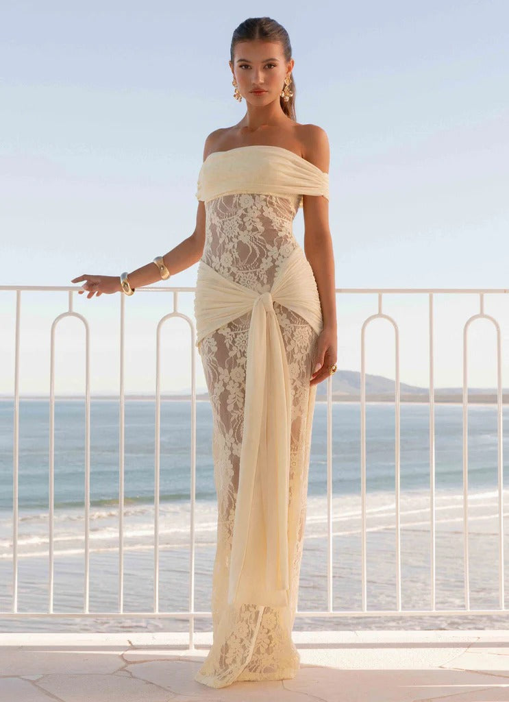 Lace Sheer Mesh Bodycon Dress