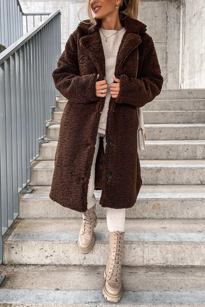 All For You Long Plush Coat - Fashionpara