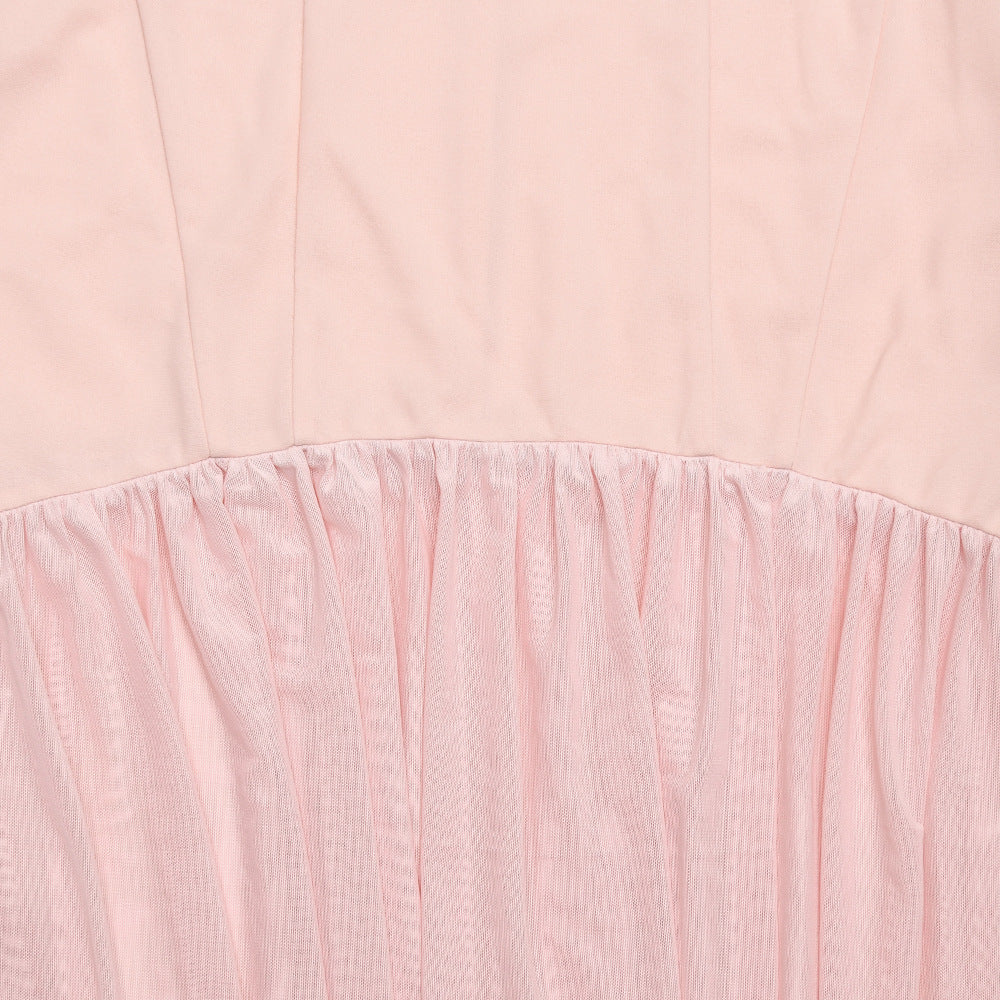 Off-Shoulder Ruched Brooch Drop-Waist Chiffon Maxi Gown 16