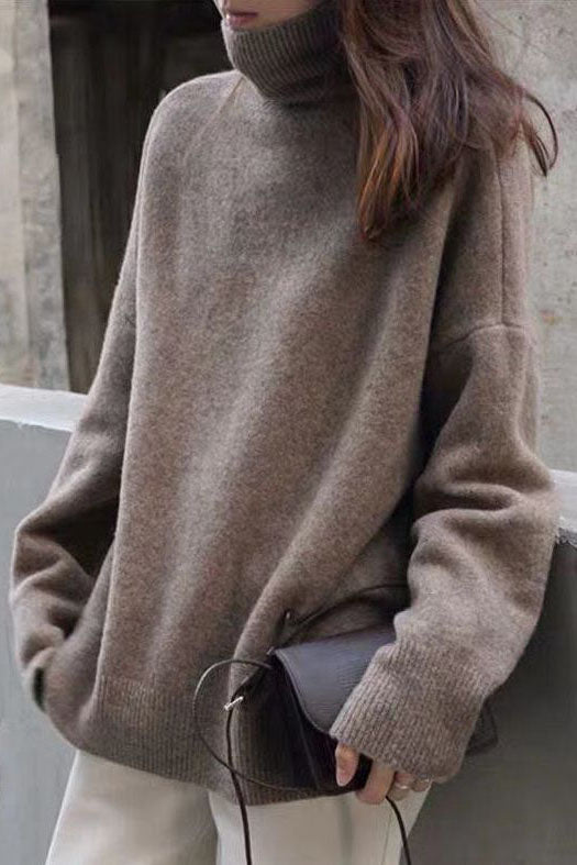ShoptheCIC Cozy Loose Fit Turtleneck Knitted Sweater