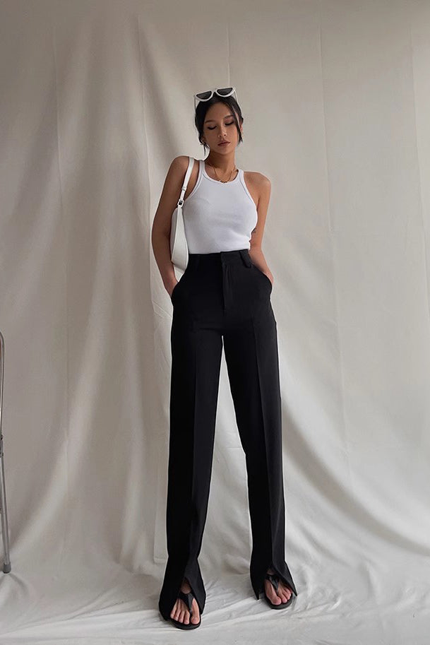Nature High Waist Split Hem Pants