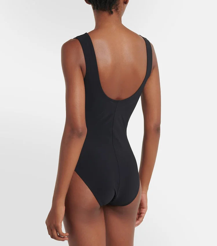 Infinity V-Neck Swimsuit - Black