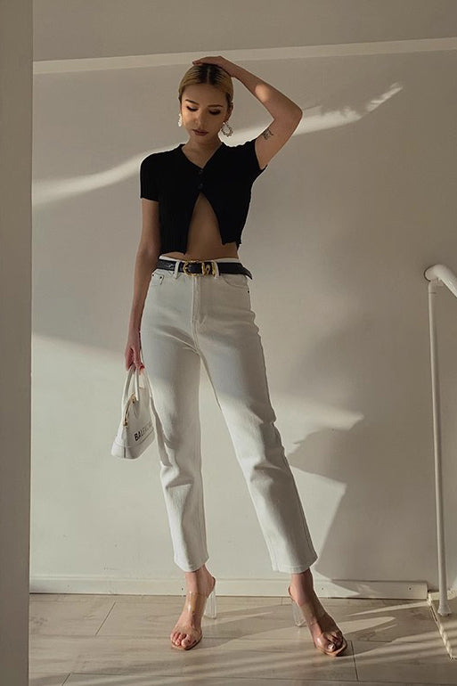 Nature High Waist Straight Leg Jeans