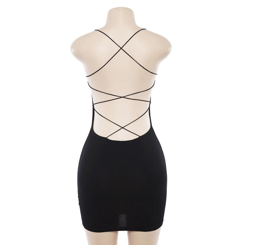 Spaghetti Strap Scoop Neck Bodycon Mini Dress