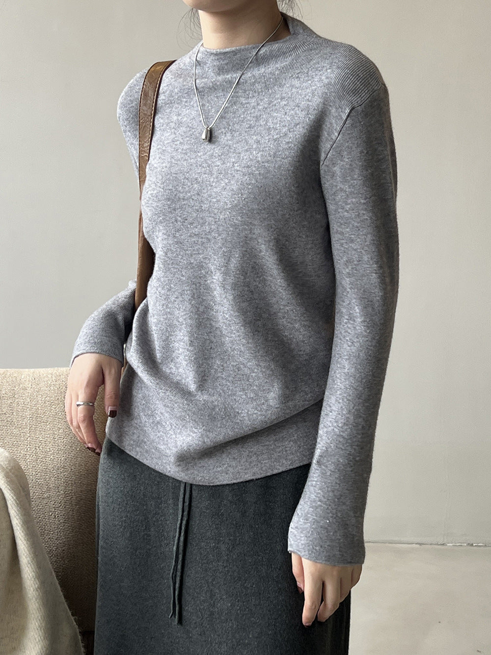 Brushed Soft Touch Half Turtleneck Sweater for Comfort