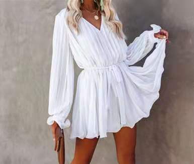 Festivities Cotton Rope Tie Ruffle Dress - Fashionpara