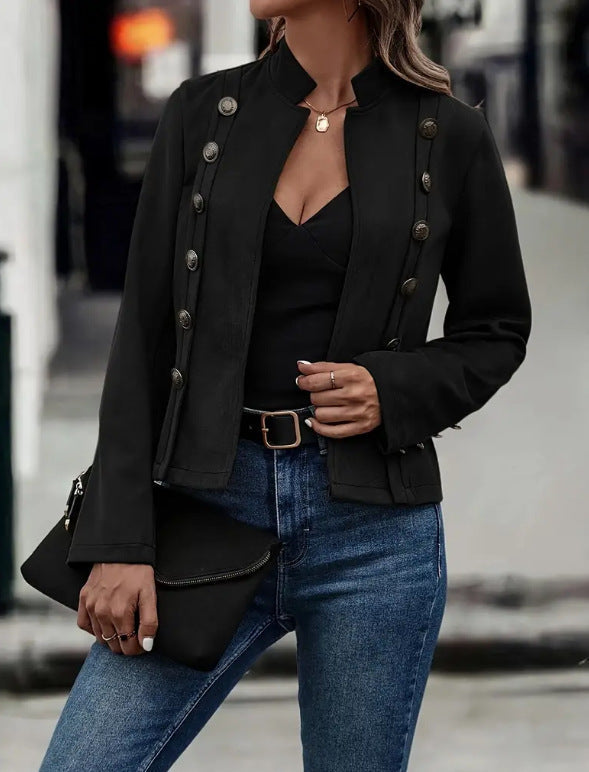ShoptheCIC Vintage Cropped Suede Double Breasted Jacket