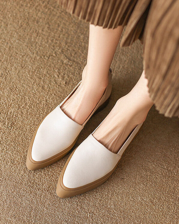 Vintage Pointed-toe Thick-soled Loafers