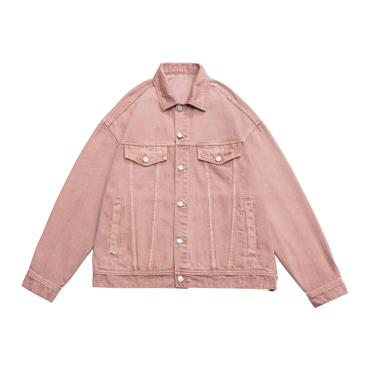 Collared Button Front Washed Trucker Jacket 3