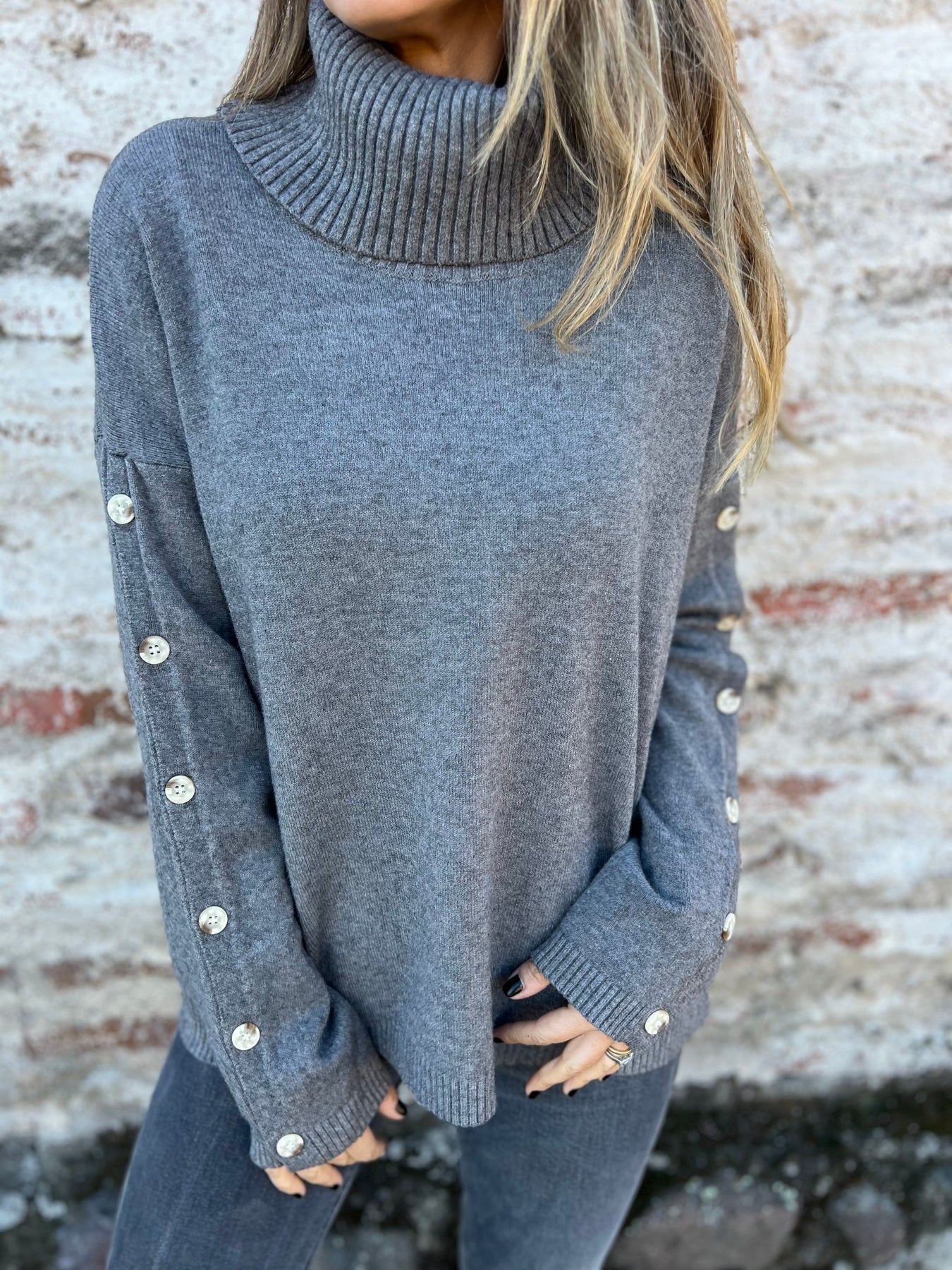 ShoptheCIC Turtleneck Long Sleeve Sweater for Stylish Comfort