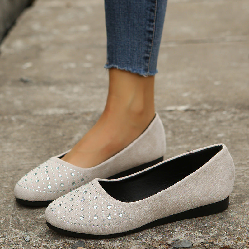 Frosted textured diamond-encrusted shallow flats