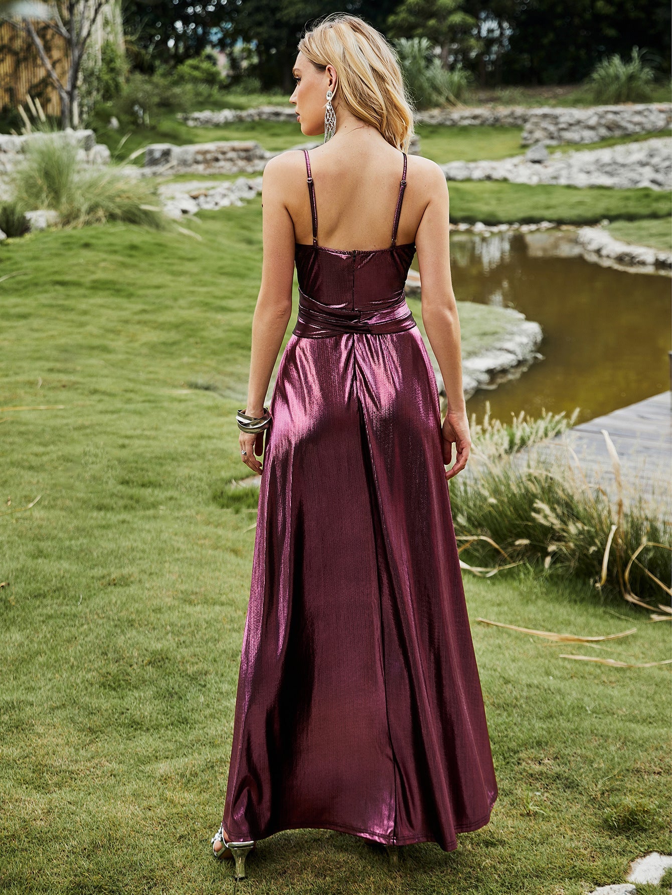 Vanda Formal Iridescent Metallic Dress - Fashionpara