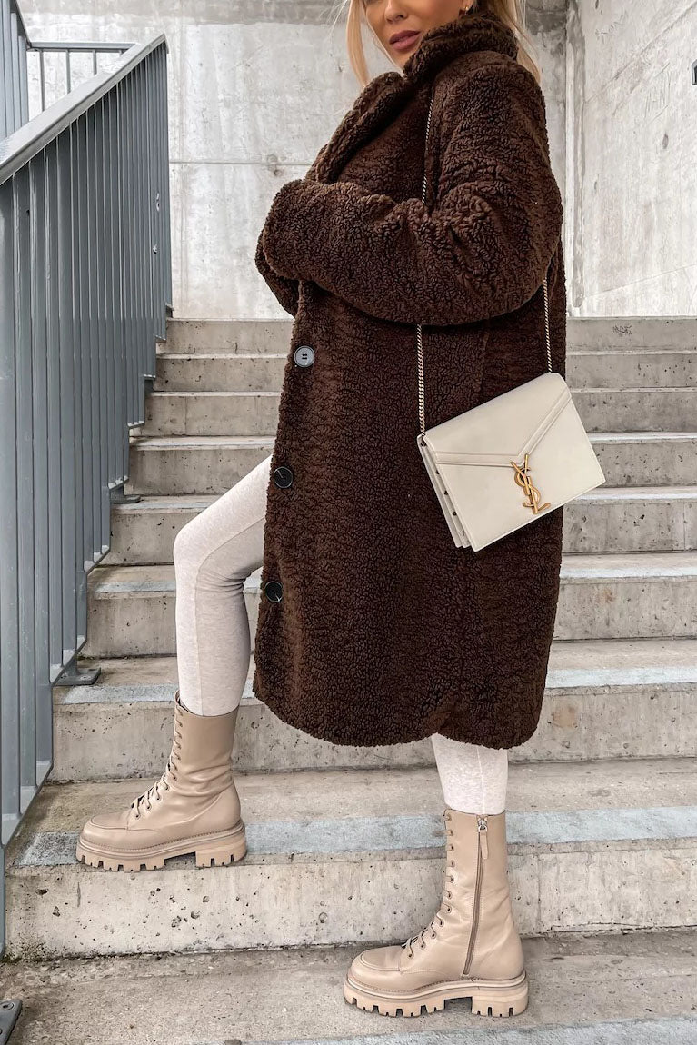 All For You Long Plush Coat - Fashionpara