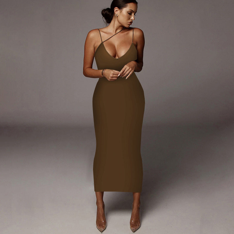 Leopard Print Sleeveless V Neck Midi Dress