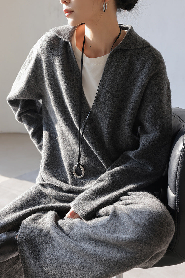 ShoptheCIC Thickened V-Neck Knitted Sweater and Pants Set