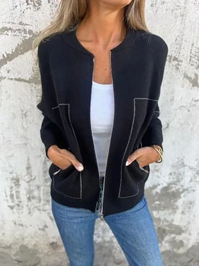 Tailored Slim Woolen Cropped Jacket for Effortless Style