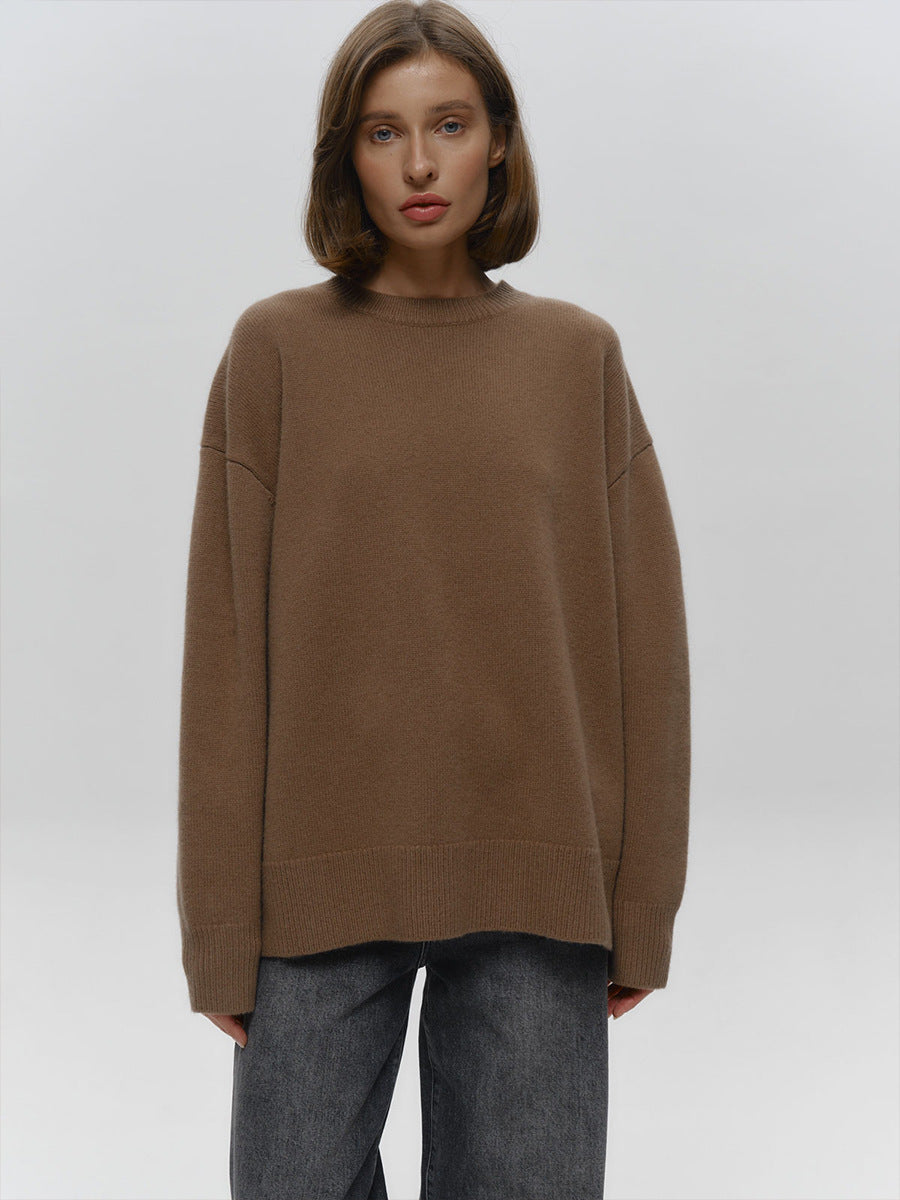 ShoptheCIC Classic Solid Color Knitted Pullover Sweater