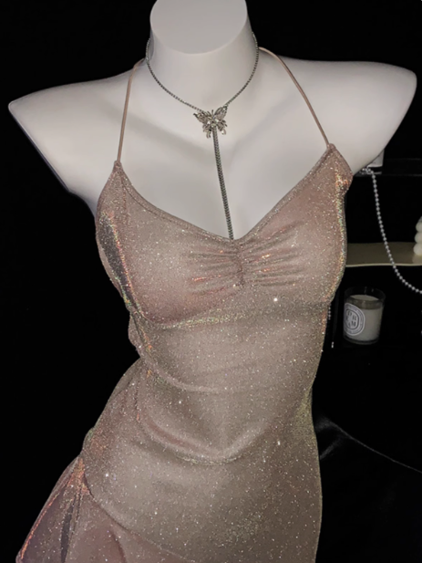 Sexy Pink Straps Ruffles Short Party Dress Cocktail Dress Formal Homecoming Dress S673