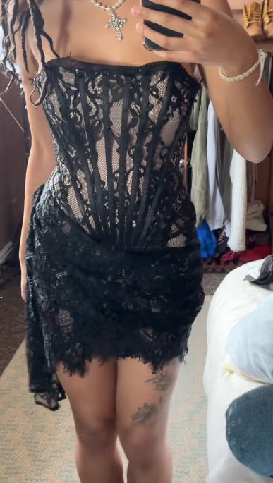 Sexy Black Strapless Lace Sheath Cocktail Dress Short Formal 7th Grade Homecoming Dress D110