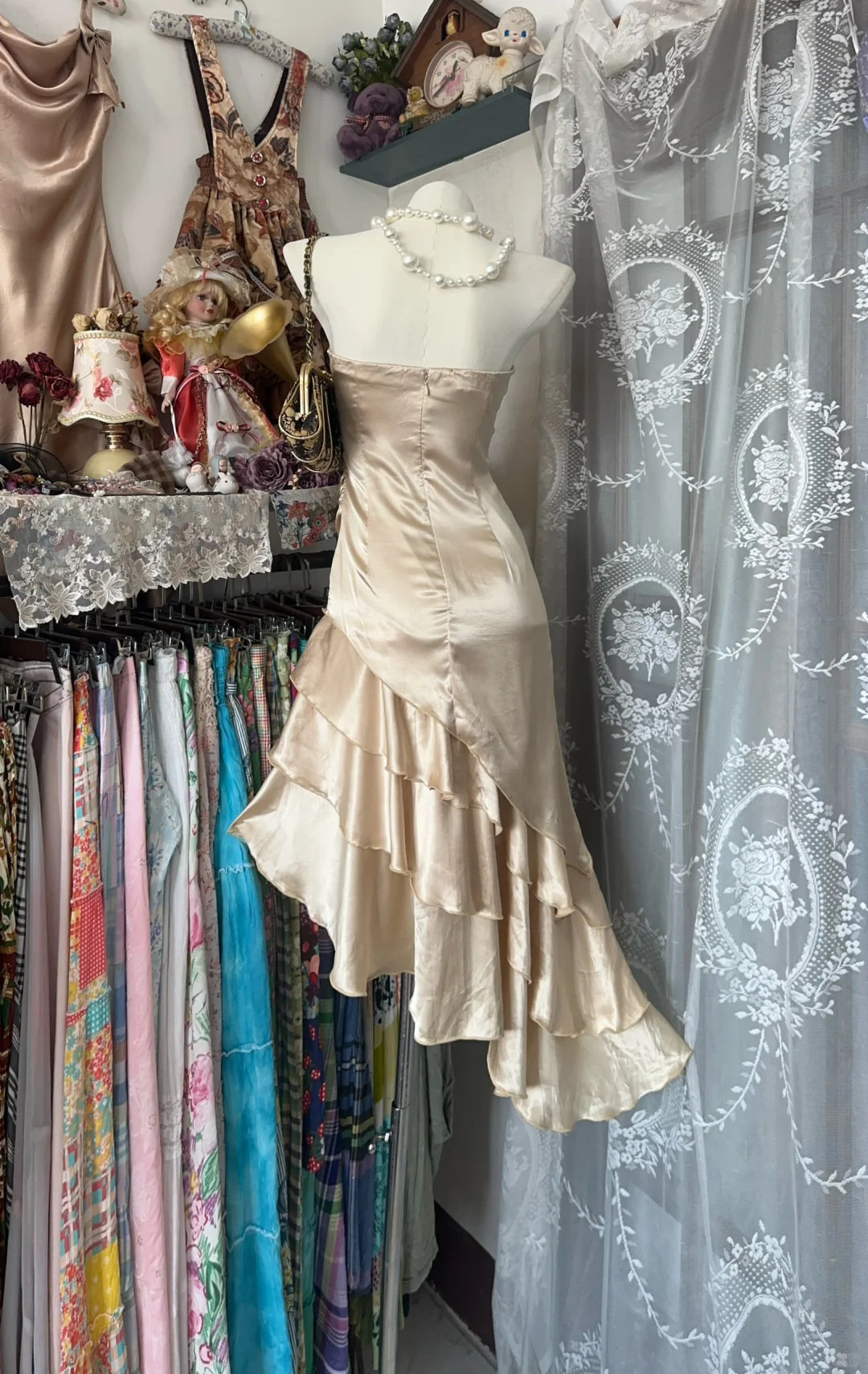 Champagne Strapless Multi-Layered Party Birthday Dress Formal Homecoming Dress S505