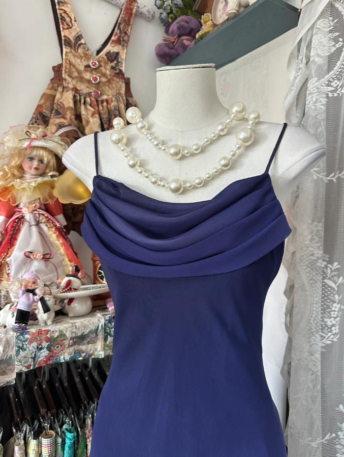 Vintage Spaghetti Straps Ombre Purple Mermaid Long Party Dress Evening Gown D1782