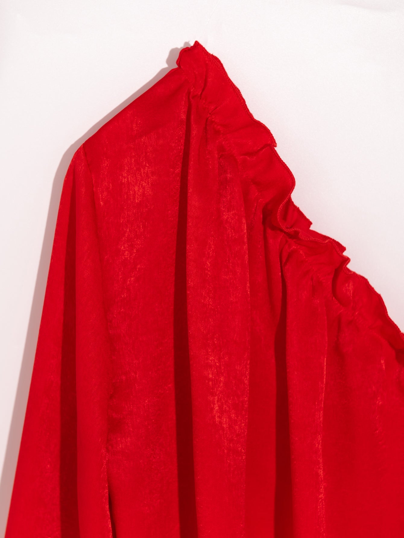 One Shoulder Puff Sleeve Blouse - Fashionpara