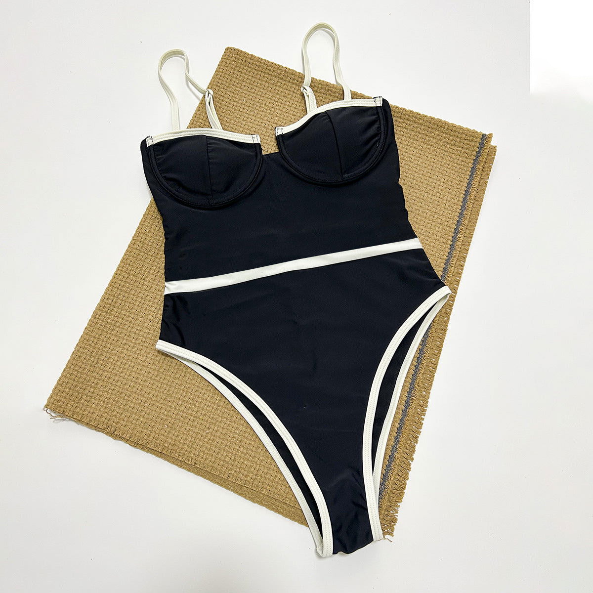 One Piece Swimsuit for Women Bikini Lady Sexy Stitching Swimwear Bikini - Fashionpara