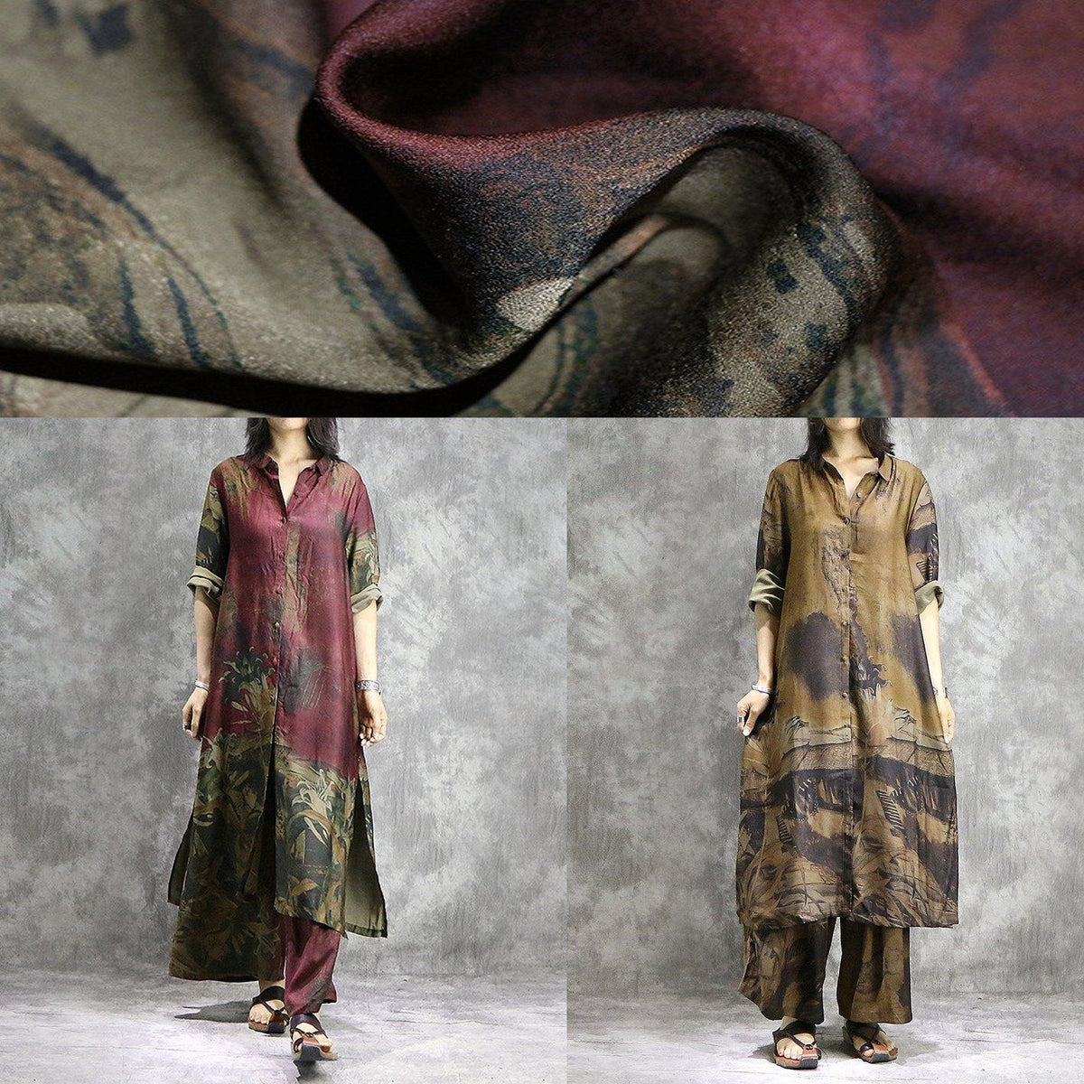 Chiffon Deep V-Neck Cape Sleeve Sheer Layered Flowy Maxi Gown - View 5