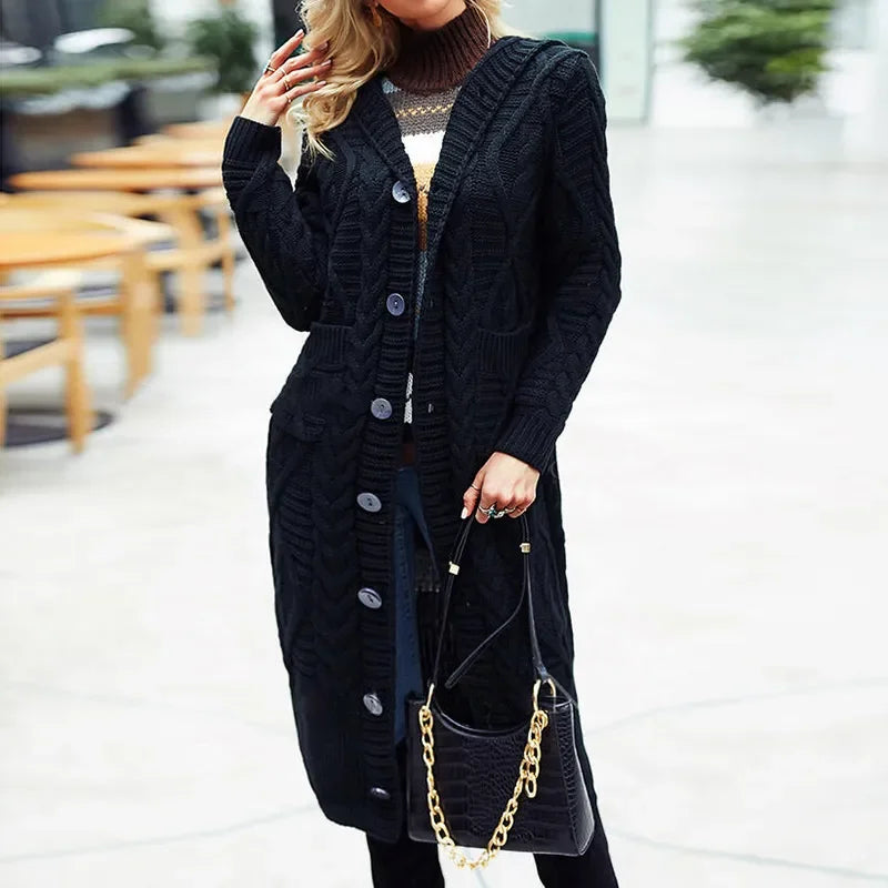 Oversized Loose Knitted Long Sleeve Button Knitwear Autumn Winter Coats - Fashionpara