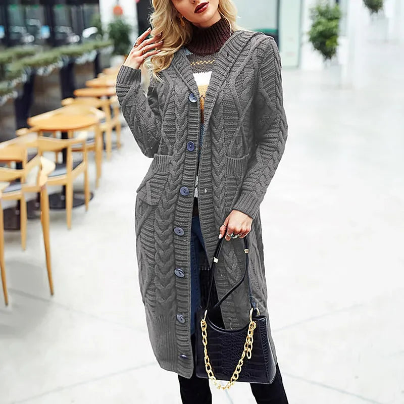 Oversized Loose Knitted Long Sleeve Button Knitwear Autumn Winter Coats - Fashionpara