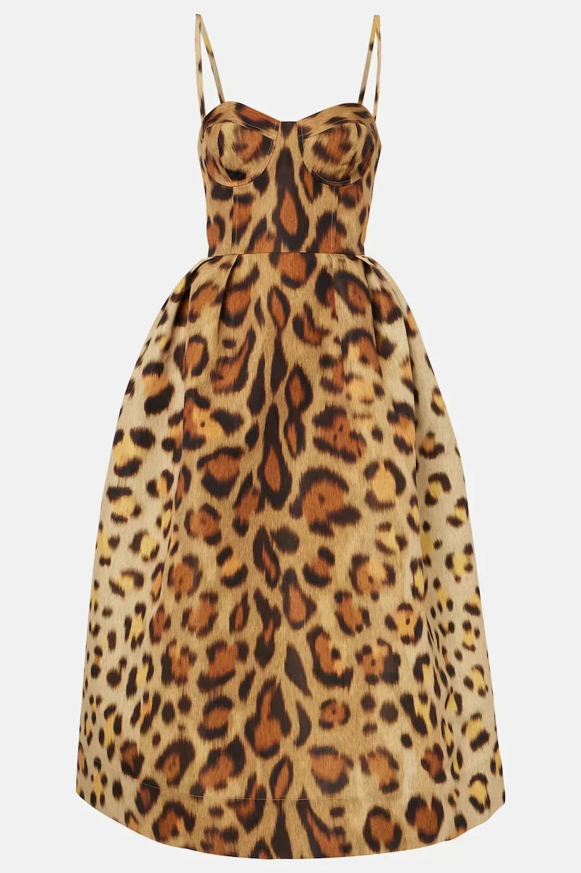 Animal - print Bustier Midi Dress - View 5