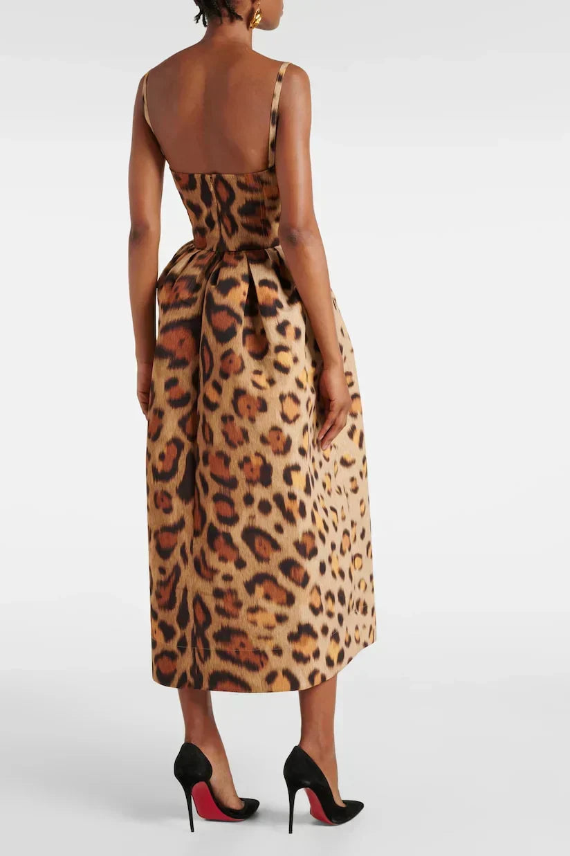 Animal - print Bustier Midi Dress - View 2