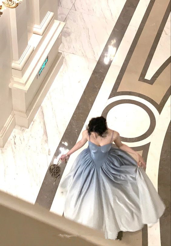 A line Straps Sequin Prom Dresses Formal Evening Dress