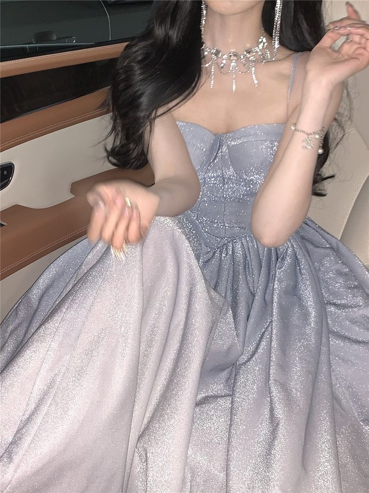 A line Straps Sequin Prom Dresses Formal Evening Dress