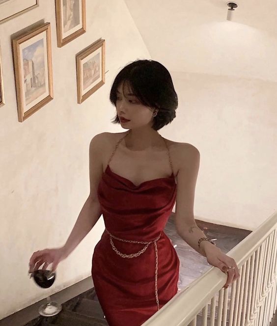 Elegant Sheath Straps Red Prom Dresses Long Formal Dress