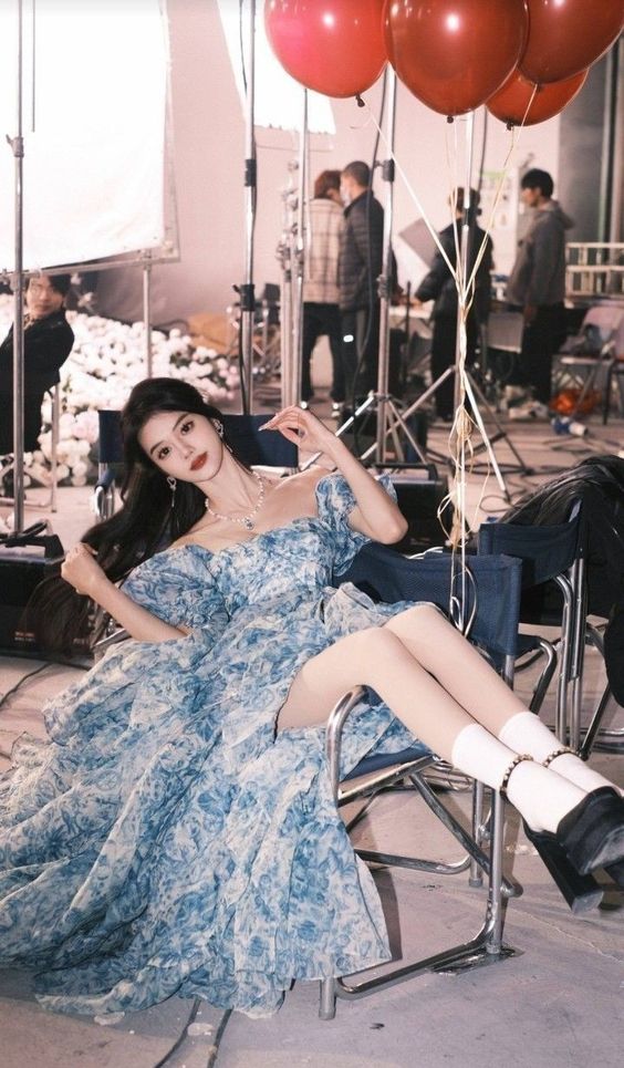 Elegant High Low Blue Floral Prom Dresses Long Formal Dress