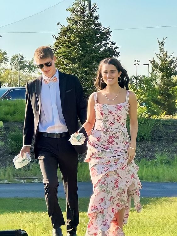 Sexy Mermaid Long Pink Floral Prom Dress Party Dresses