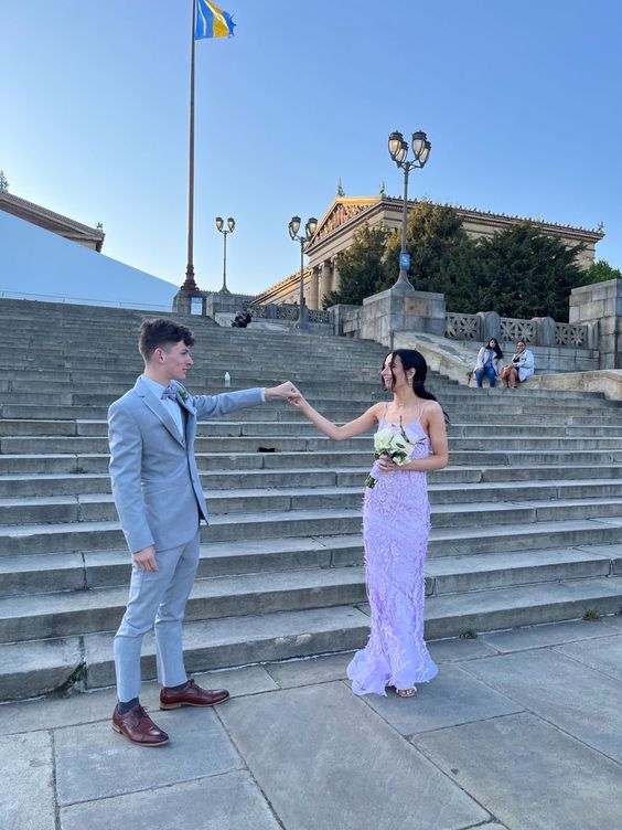 Sexy Mermaid Long Lilac Backless Lace Prom Dress Party Dresses