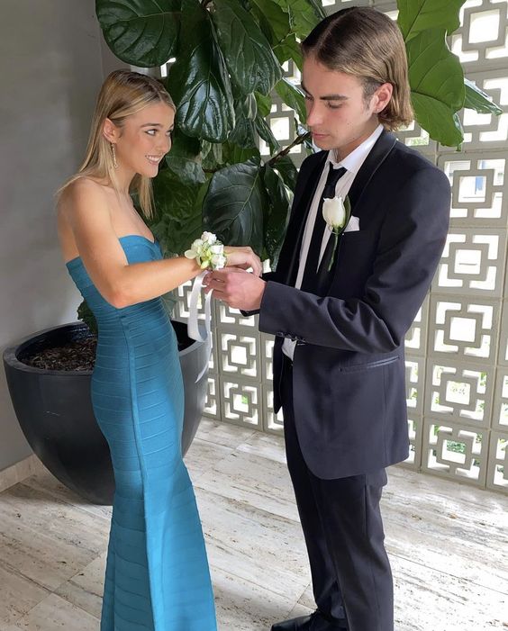 Sexy Mermaid Sweetheart Blue Prom Dresses Evening Dress