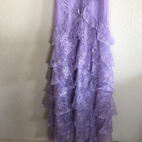 Lilac Lace Long prom Dress Party Dress 21th Birthday Outfits