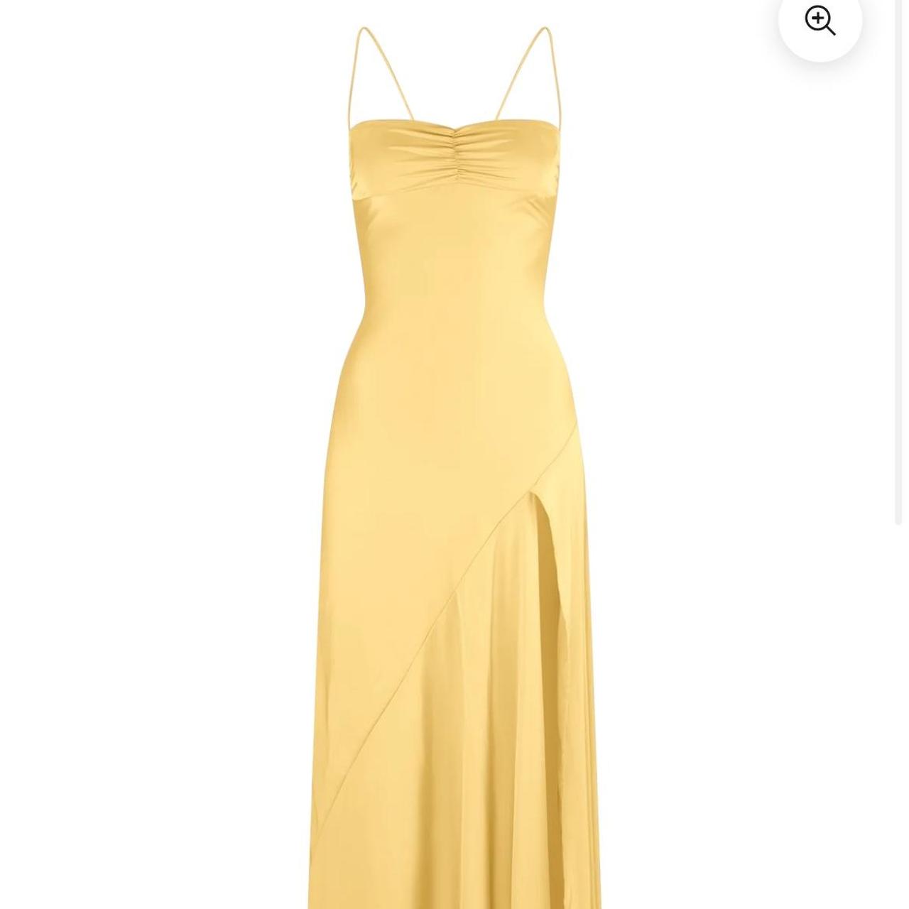 Sexy Mermaid Spaghetti Straps Sleeveless Party Dress Yellow Prom Dresses