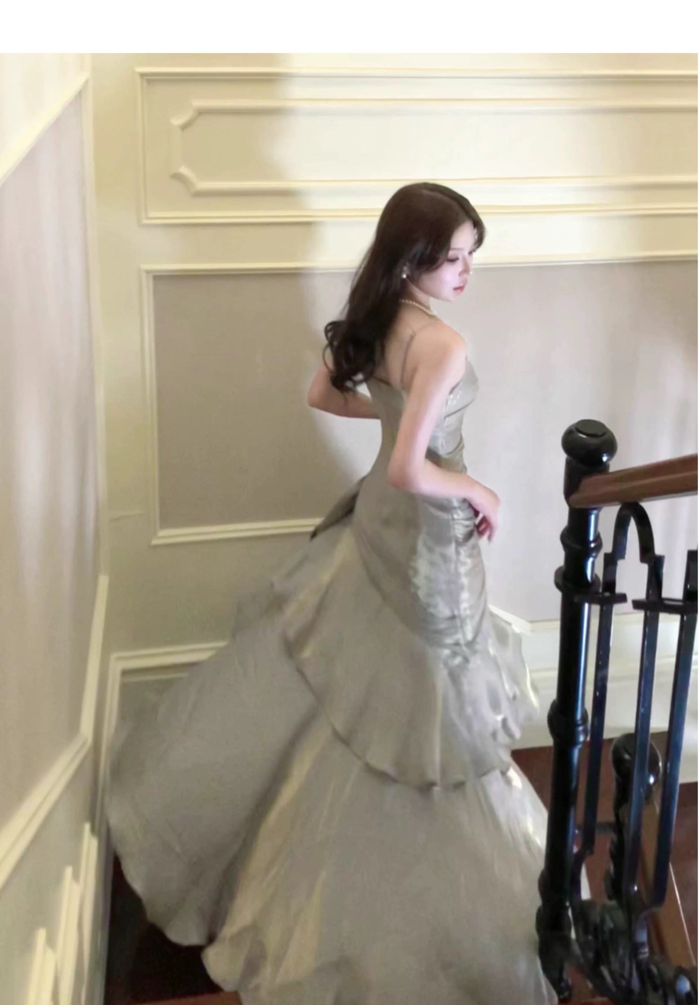 Modest Mermaid Spaghetti Straps Long Prom Dresses Birthday Party Dress Evening Gowns