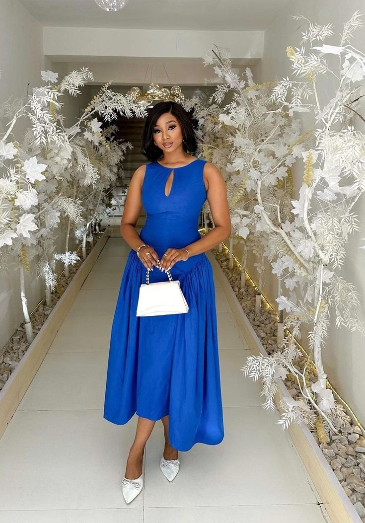 A line Scoop Neckline Royal Blue Satin Evening Dress Party Dress Prom Dress