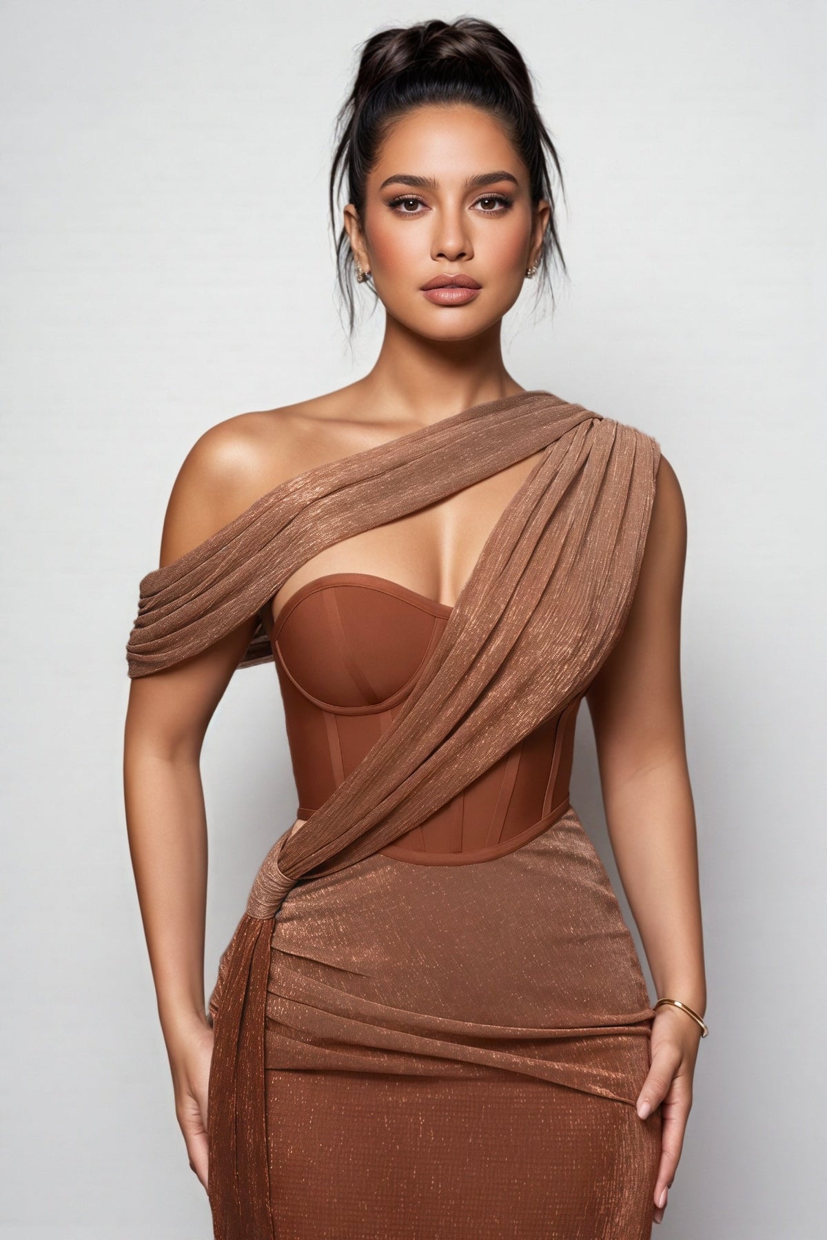 Ente Bandage One Shoulder Midi Dress - View 2