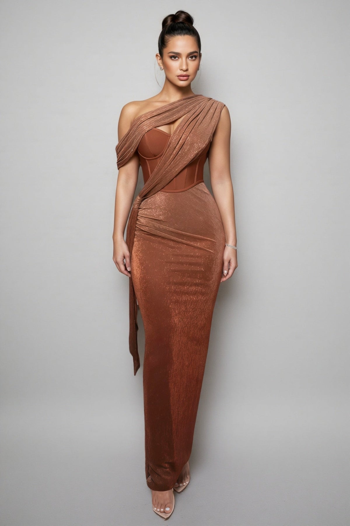 Ente Bandage One Shoulder Midi Dress