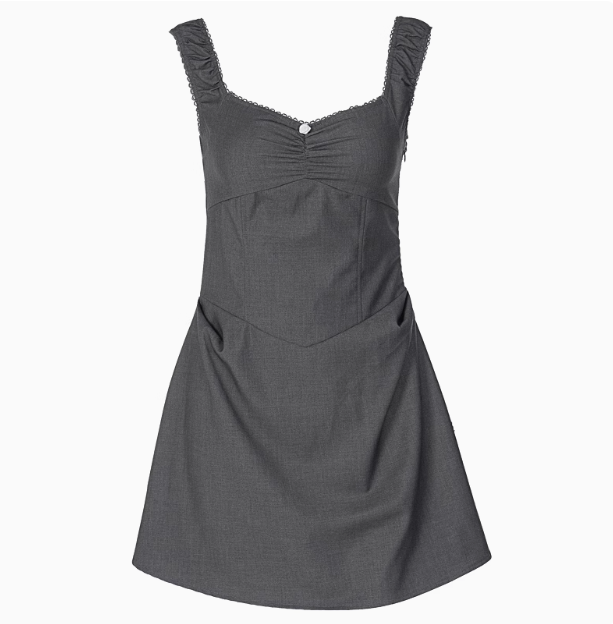 Hot Girl Waist One Shoulder Gray Mini Birthday Party Homecoming Dress P3226