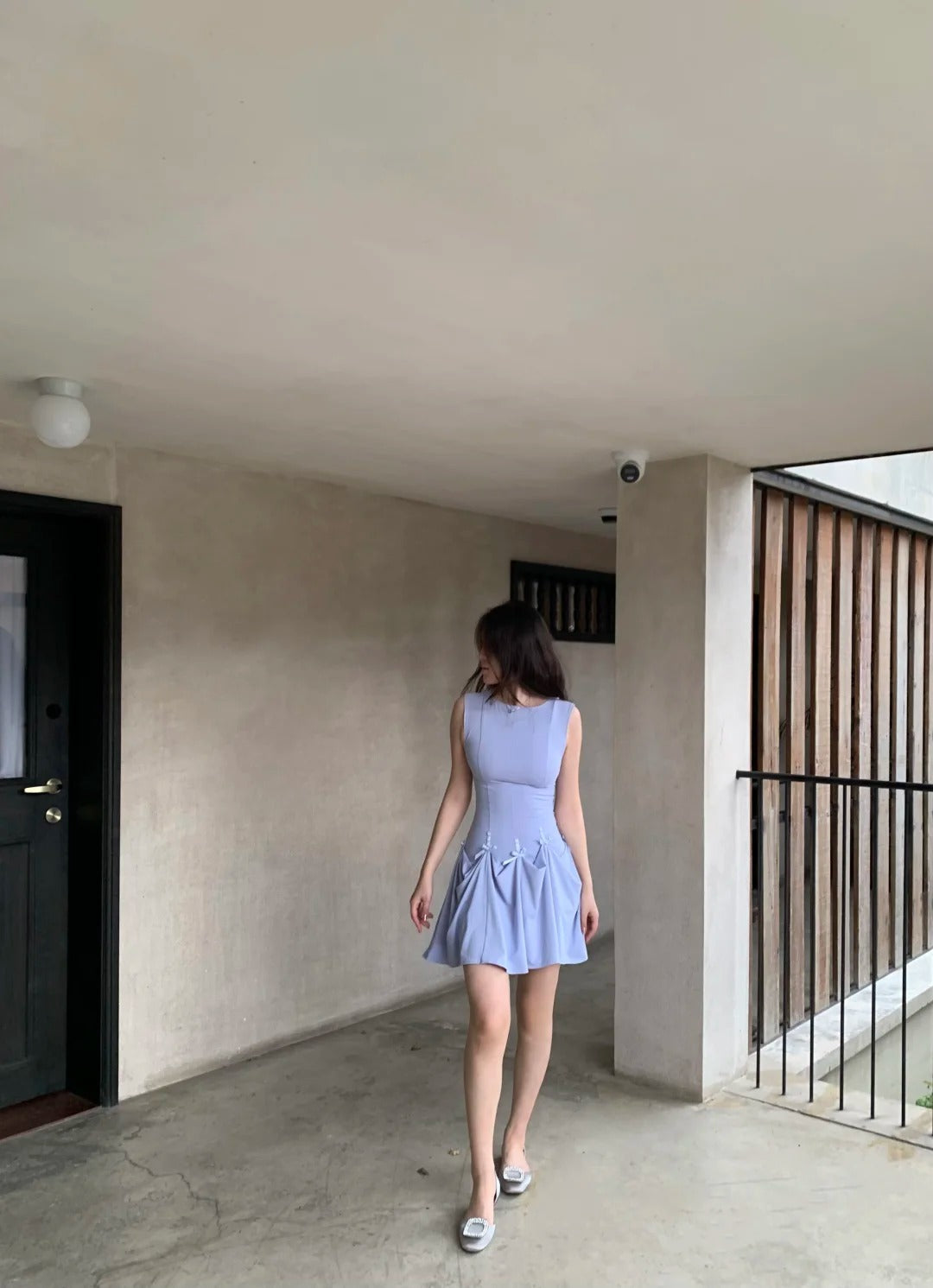 Elegant Lilac Round Neck Sleeveless High Elastic A-Line Mini Birthday Party Homecoming Dress P3485